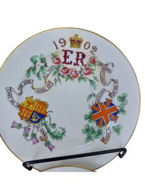 Vintage Hammersley Edward VII Coronation Commemorative Plate 1902